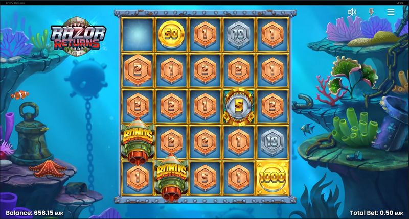 Overzicht van de Razor Returns gokkast